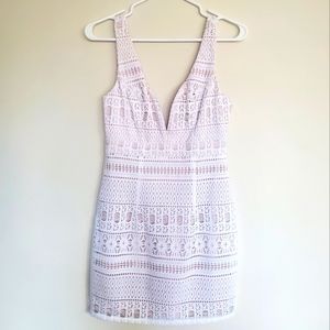 Women's JustFab White Emroidered Cocktail Dress